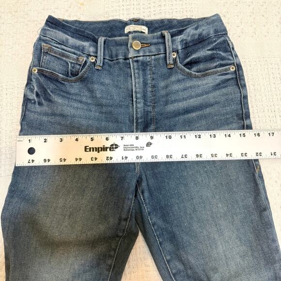 Good American 4/27 distressed high rise waist stretch jean J2 3021 - Picture 7 of 14